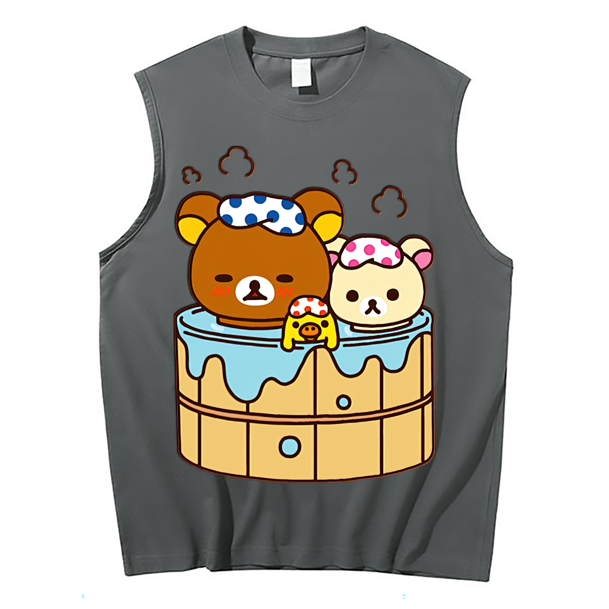 （画像用） リラックマ リラックマ キイロイトリ Rilakkuma Korilakkuma Kiiroitori コットン100％タンクトップ（フロントプリント）
